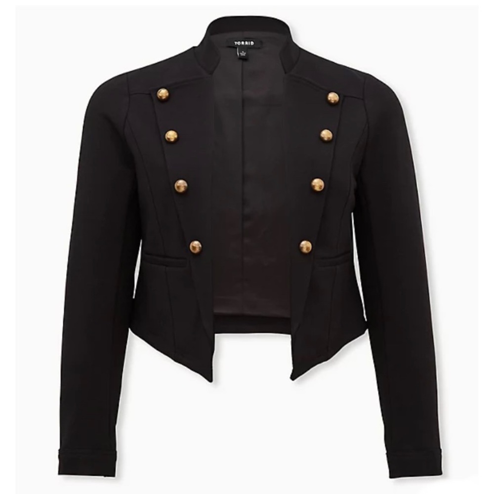 Torrid Military Jacket - Luxe Ponte Black. Size 3X. NWT